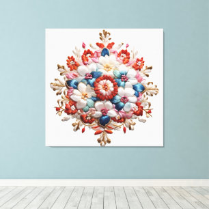 Toile Floral Mandala Energy Imprimer Peinture Impasto 5D