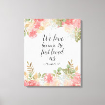 Floral moderne 1 John 14:19 Faux Canvas Imprimer