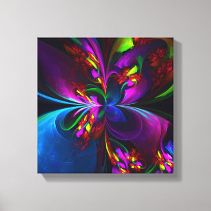 Toile Floral moderne Art Abstrait Rouge Bleu Motif #15