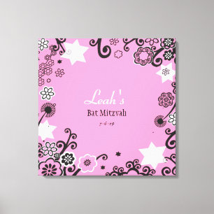 Toile Floral Star of David Bat mitzvah Sign-In Board