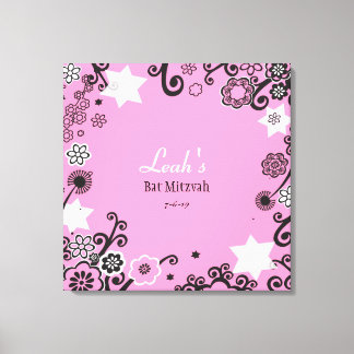 Toile Floral Star of David Bat mitzvah Sign-In Board