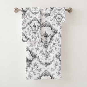 Toile florale gravée avec moulin à vent et batea