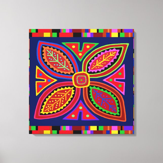 Toile Flore de Kuna Indian Mola (Recto)