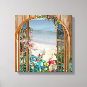 Toile Flore tropicale Paradise Beach Scenery Canvas Impr