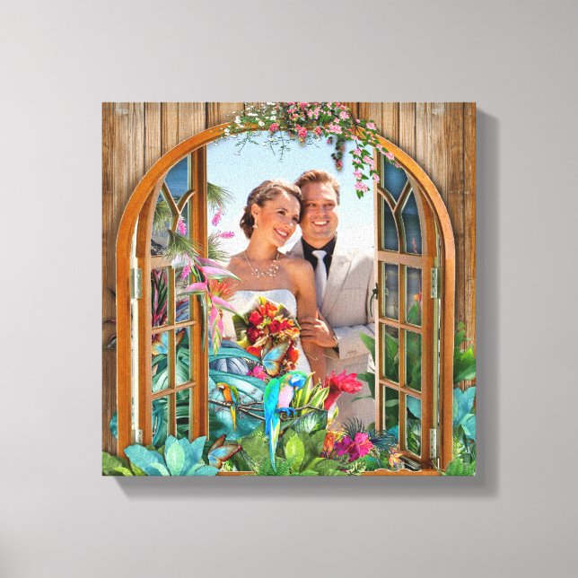 Toile Flore Tropicale Paradise Plage Paysage Photo Canva (Recto)