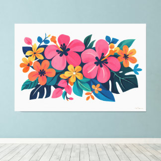 Toile Flore tropicale rétro moderne 02