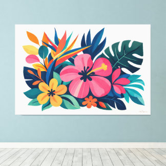 Toile Flore tropicale rétro moderne 03