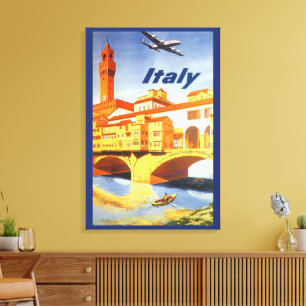 Toile Florence Italie Pont Vecchio Bridge Voyage Vintage