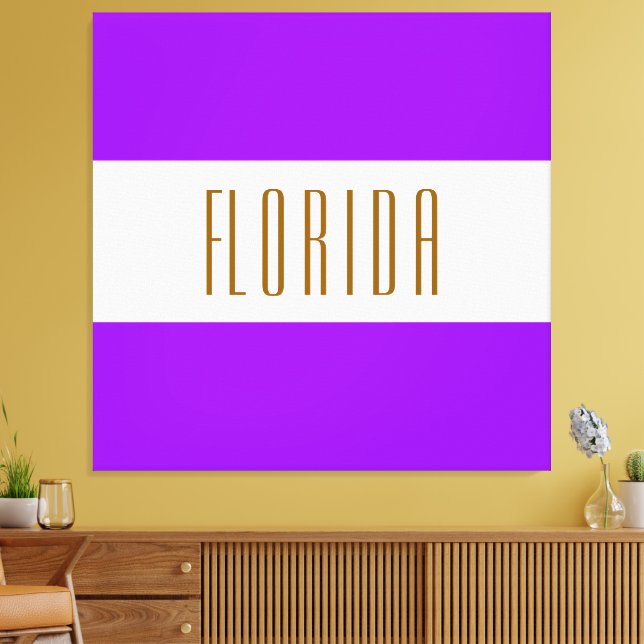 Toile FLORIDA Bright Wide Tropical Violet Blancs (Insitu(Salon))