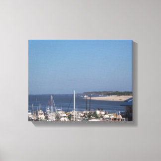 Toile Flotte de bateaux crevettiers dans le port " 14" X