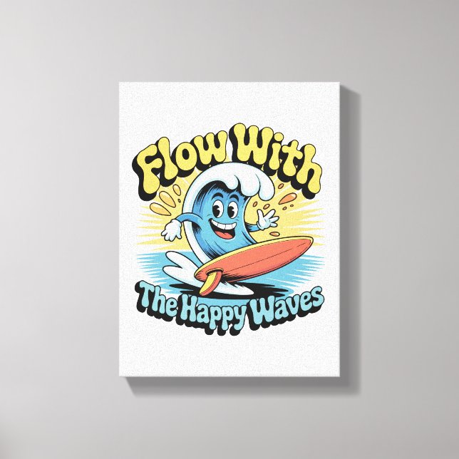Toile Flow With The Happy Waves Wall Art (Recto)
