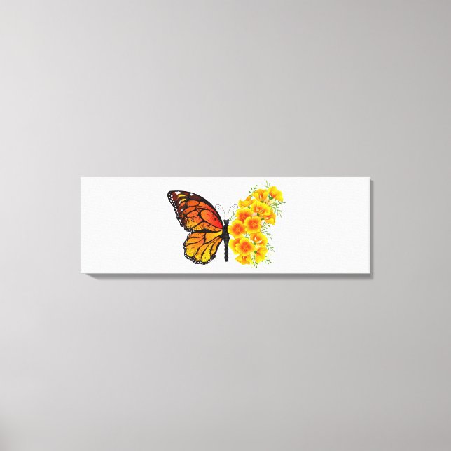 Toile Flower Butterfly with Yellow California Poppy (Recto)