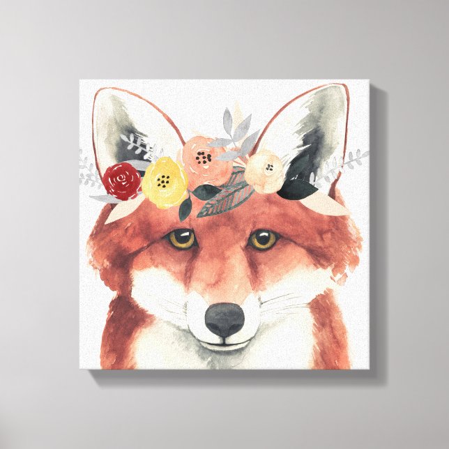 Toile Flower Crown Forester Fox (Recto)