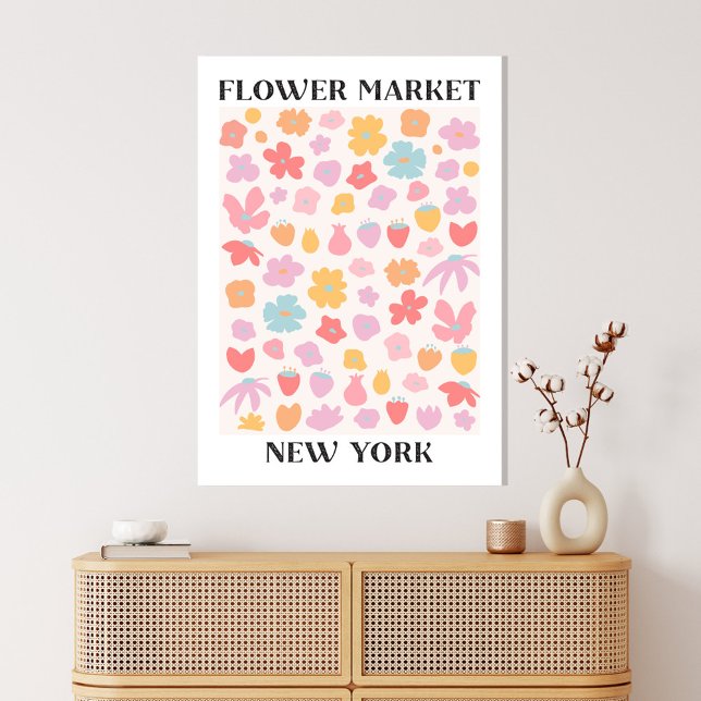 Toile Flower Market New York Spring Floral Garden (In situ boho interior)