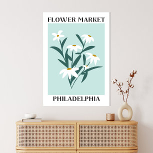 Toile Flower Market Philadelphia White Daisy Floral