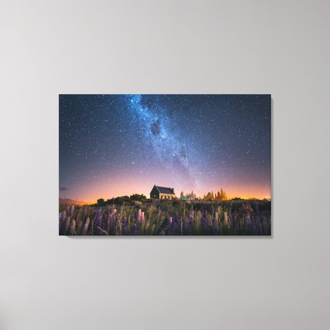 Toile Flowers (homonymie) | Lupines Blooming Lake Tekapo (Recto)