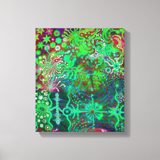 Toile Fluorescent Flowers Impression