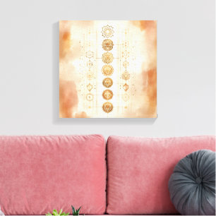 Toile Flux d'énergie du Chakra Boho dans des tons terreu