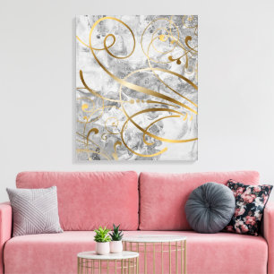 Toile Flux D'Or De Média Mixte Contemporain