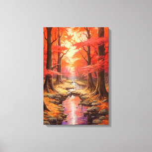 Toile Flux Enchantant Autumn Maple Forest Fine Art
