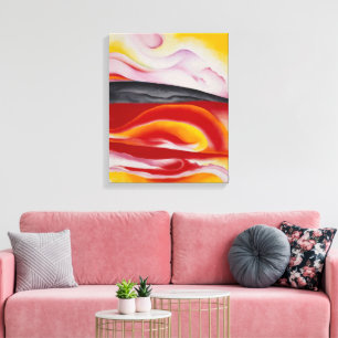 Toile Flux rouge, jaune et noir   Georgia O'Keeffe  