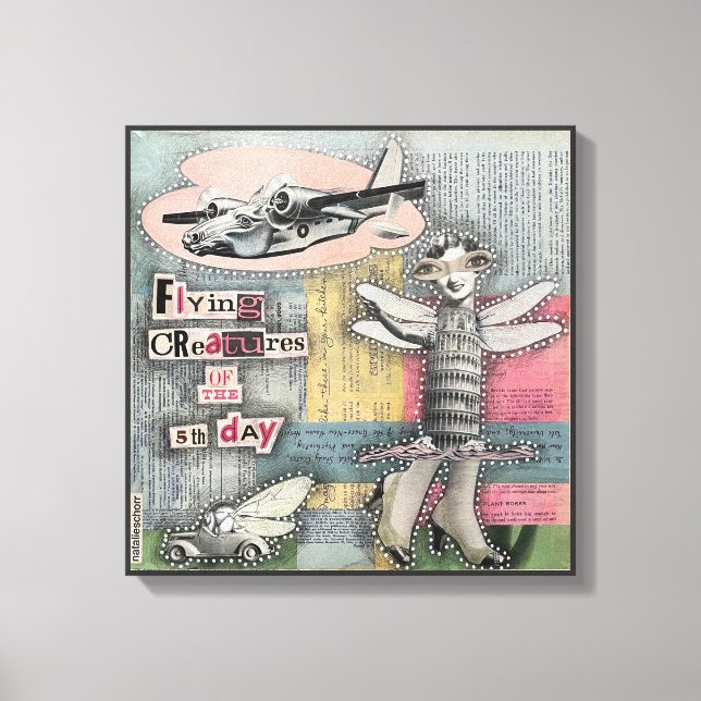 Toile Flying Creatures of the 5th Day par Natalie Schorr (Recto)