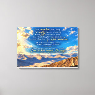 Toile Foi chrétienne de montagne Inspiration sous ses ai
