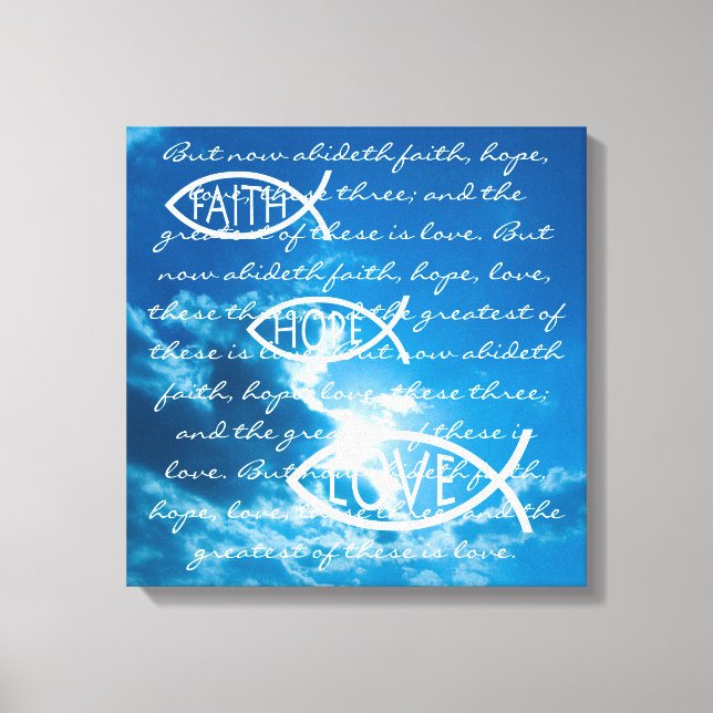 Toile FOI ESPOIR AMOUR - 1 Corinthiens 13; 13 (Recto)