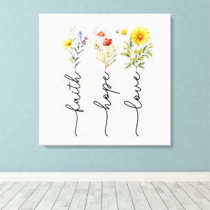 Toile Foi fleur sauvage Hope Love