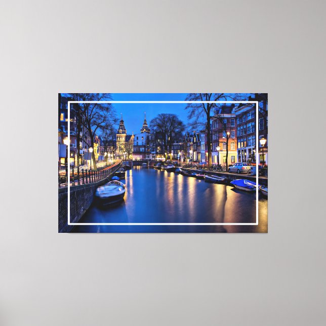 Toile Fond d'écran de nuit Amsterdam-67657 (Recto)