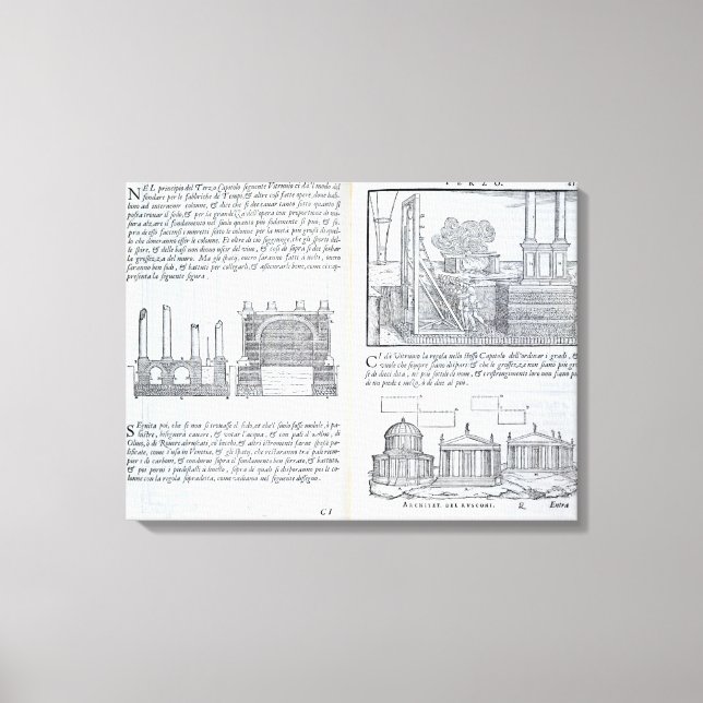 Toile Fondements, de "Della Architettura", pub (Recto)
