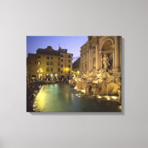 Toile Fontaine de Trevi la nuit, Rome, Lazio, Italie