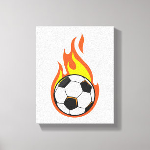 Toile Football en feu