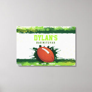 Toile FOOTBALL IN GREEN Bar Mitzvah Connexion Carte mém