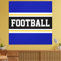 FOOTBALL Vivid Bleu Noir Blanc Jaune Stripes