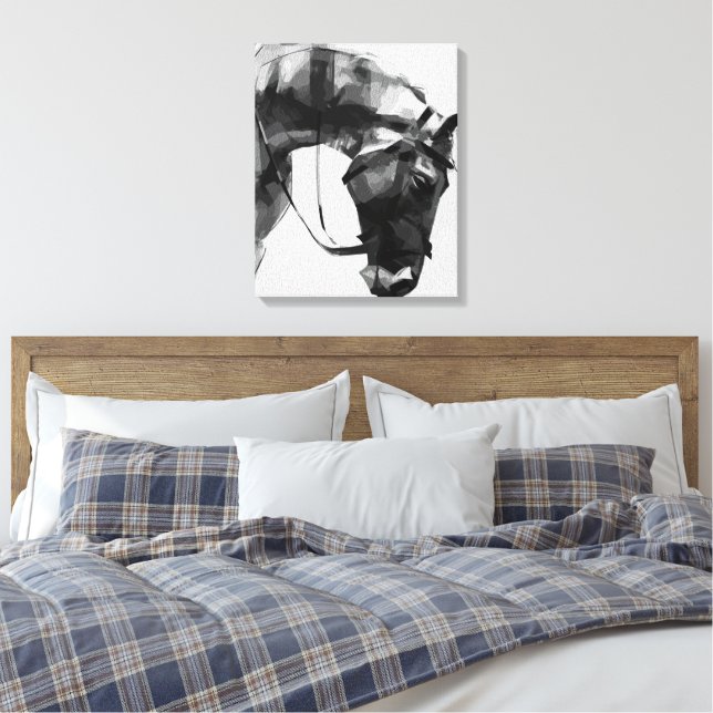Toile Force Équine en Monochrome (Insitu(Chambre))