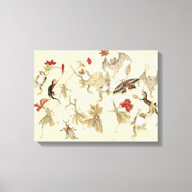 Toile Forêt Dansante De Grenouilles Par Kawanabe Kyosai  (Recto)