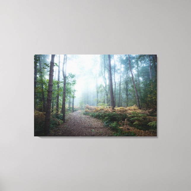 Toile Forêt | Dark Foggy Woods Norfolk UK (Recto)