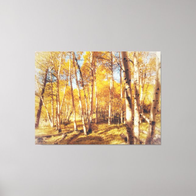 Toile Forêt d'Aspen aux couleurs d'automne vibrantes (Recto)