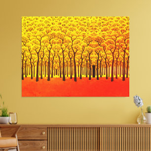 Toile Forêt d'automne dorée