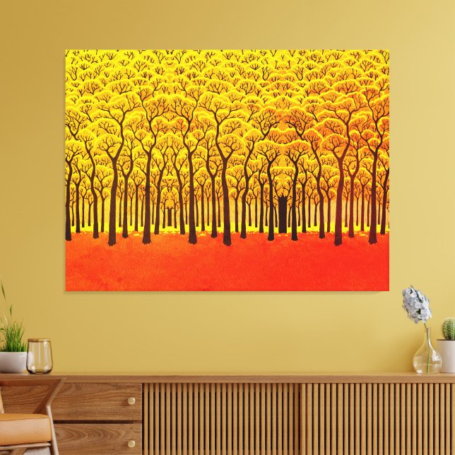 Toile Forêt d'automne dorée (Insitu(Salon))