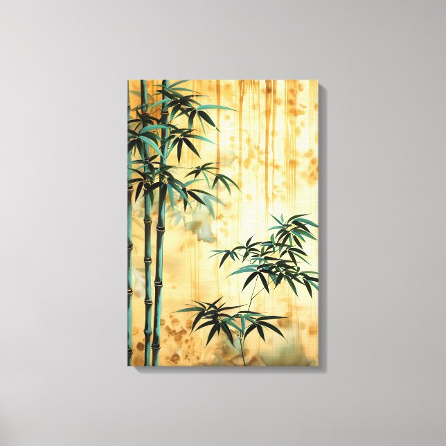 Toile Forêt de bambou botanique zen (Recto)