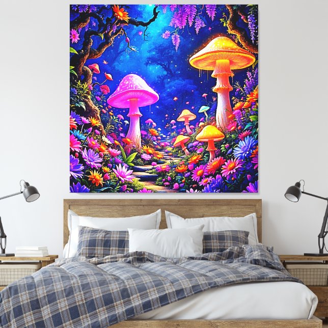 Toile Forêt de champignons enchantée (Insitu(Chambre))