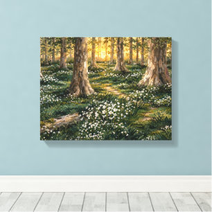 Toile Forêt de fleurs sauvages ensoleillée