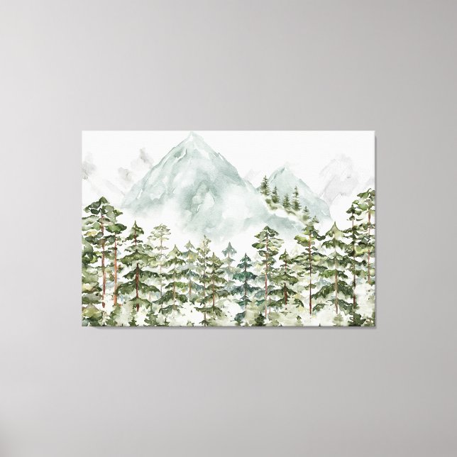 Toile Forêt de pins et Montagnes (Recto)