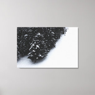 Toile Forêt d'épinette noire et blanche et neige