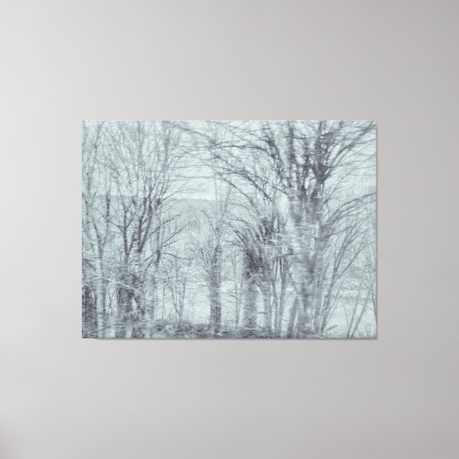 Toile Forêt d'hiver à flou monochrome (Recto)