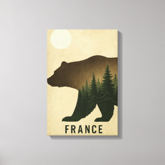 Toile Forêt d'ours Silhouette France Nature