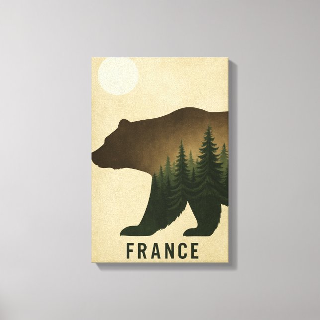 Toile Forêt d'ours Silhouette France Nature (Recto)