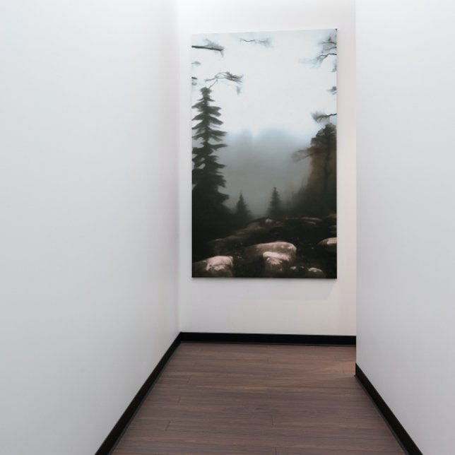 Toile Forêt du matin brouillard au-delà du paysage du ru (Créateur téléchargé)